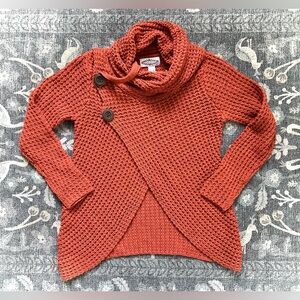 Oliver Cozy Waffle Knit Cowl Neck Sweater - Rust